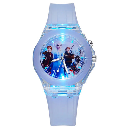Disney Kids Watch for Girls – Princess Elsa Frozen 2 Silicone Strap, Flash Light, Children’s Clock, Reloj Infantil