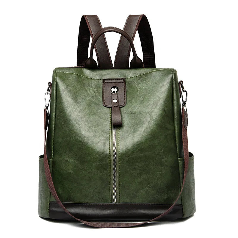 Fashion Anti-Theft Women's Backpack - High-Quality PU Leather, Large Capacity, Travel Shoulder Handbag