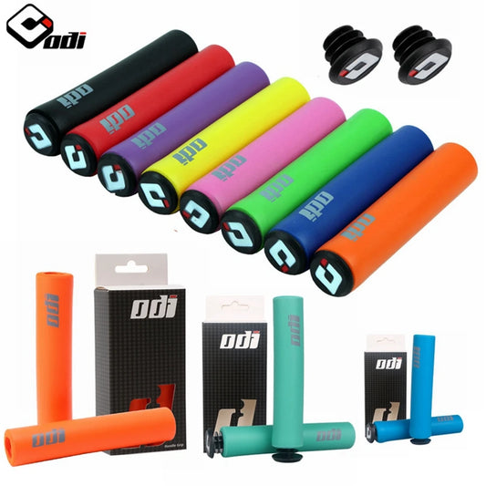 ODI MTB Handlebar Grips – Ultralight Anti-Slip Silica Gel for Mountain & Folding Bikes, Includes Plugs