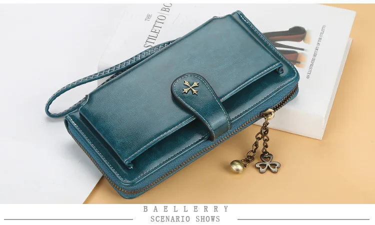 New Women’s PU Leather Wallet — Fashion Long Zipper Purse, Top Quality Brand Card Holder, Classic Female Wallet