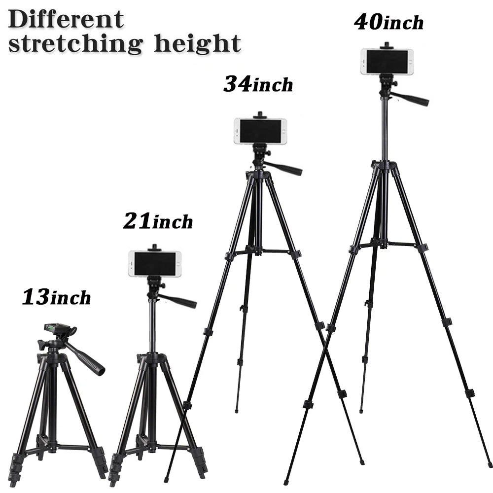 NA-3120 Phone Tripod Stand 40-inch Universal Photography - Aluminum Travel Tripod for Gopro, iPhone, Samsung, Xiaomi, Huawei Phones