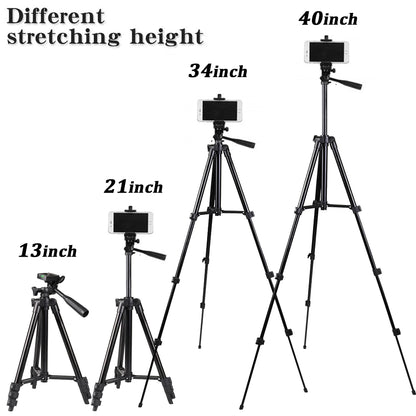 NA-3120 Phone Tripod Stand 40-inch Universal Photography - Aluminum Travel Tripod for Gopro, iPhone, Samsung, Xiaomi, Huawei Phones