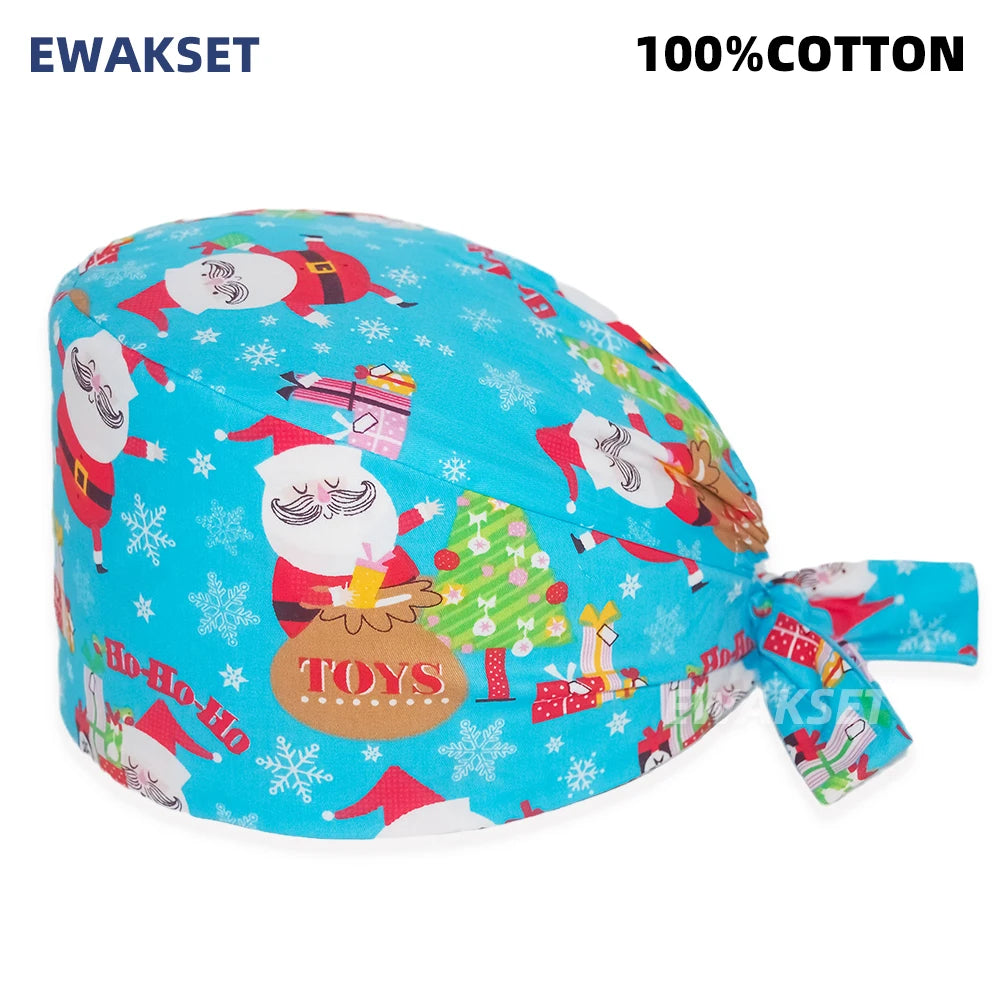 Unisex Soft Scrub Cap – Cartoon Print Surgical Hat for Men and Women, Operating Room Nursing Accessories
