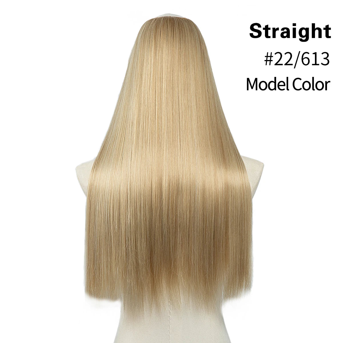 Synthetic U-Part Clip-in Hair Extensions – Long, Straight, Thick Blonde Hairpieces (16, 20, 24 Inch)