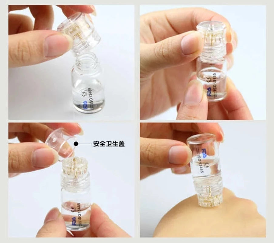 SQY 20-Pin Titanium Needle Tips for Derma Stamp - Reusable Anti-Aging & Whitening Skin Care Serum Tool