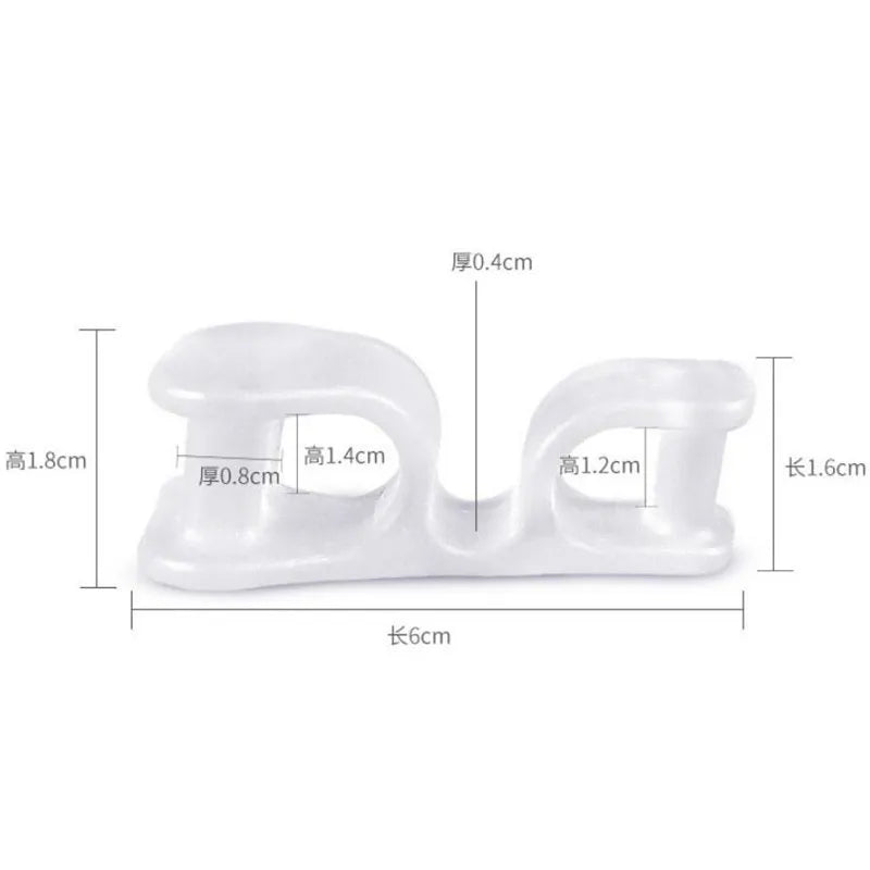 2Pcs Silicone Big Toe Separator & Corrector — Two-Hole Gel Toe Spacer for Valgus Relief, Pedicure & Foot Care Tool