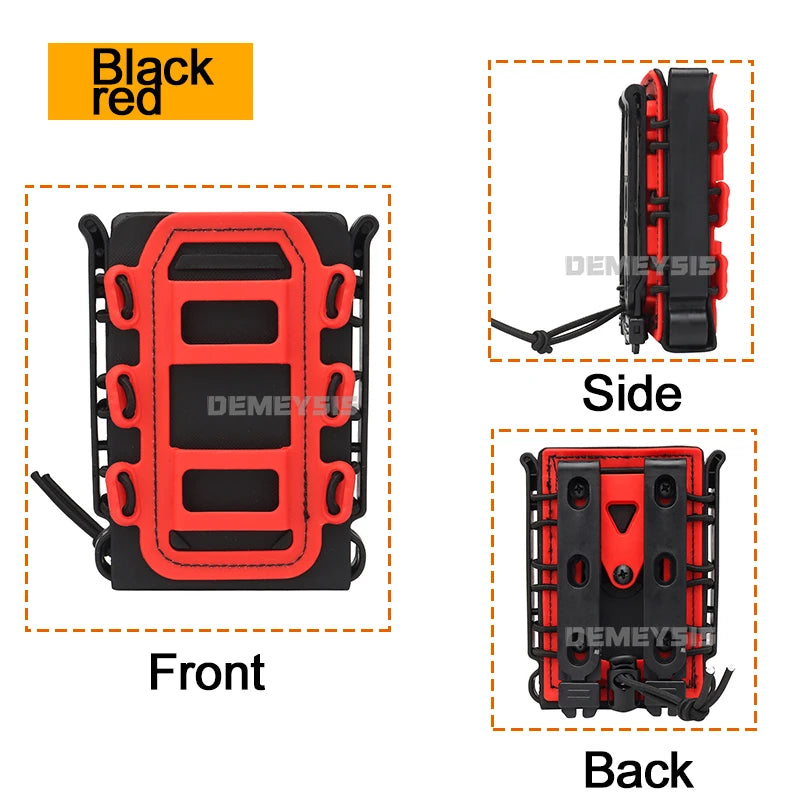 5.56mm & 7.62mm Tactical Fast Mag Pouch - MOLLE Belt Clip Soft Shell Rifle & 9mm Magazine Carrier