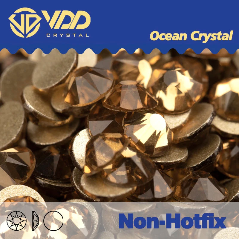 VDD Non Hot Fix Crystal Nail Art Rhinestones - 2088 Flower Flatback Gems for DIY Nail Decorations