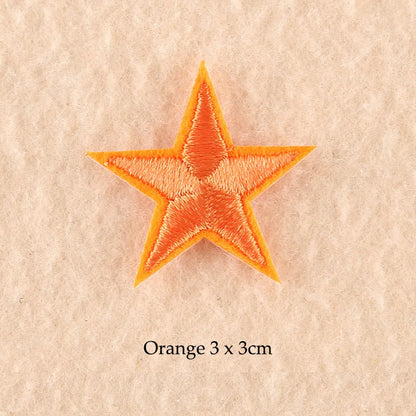 Stars Embroidered Iron-On Patches – Gold, Silver & Colorful Appliqué Stickers for Clothing, Jackets, Bags & DIY Craft Decoration
