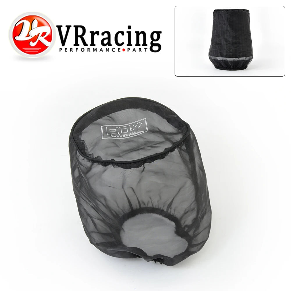 Universal Car Air Filter Protective Cover - Waterproof, Oilproof, Dustproof for Cylindrical High Flow Intake Filters, Black AIB01