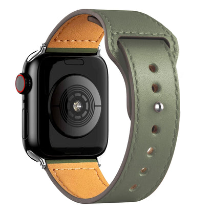 Leather Band for Apple Watch Ultra 2 – Compatible 49mm/45mm/44mm/41mm/40mm/38mm, Wrist Bracelet Strap for iWatch Series 3–9, SE, 4, 5, 6, 7, 8 & 9