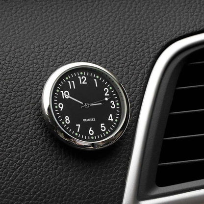Luminous Mini Car Clock - Stick-On Digital Quartz Watch for Automobiles, 40mm & 43mm, Auto Interior Ornament