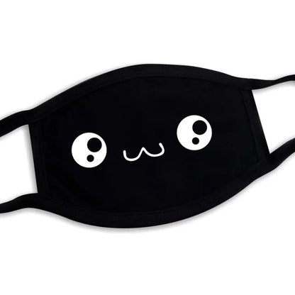 Kawaii Anime Expression Cotton Face Mask – Breathable Smile Mouth Muffle for Unisex Korean Style