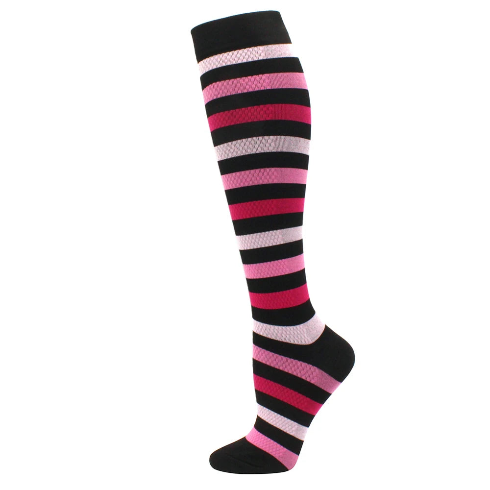 Compression Support Socks for Men & Women – Running Nursing Stockings for Edema, Varicose Veins & Blood Circulation Sports Wear