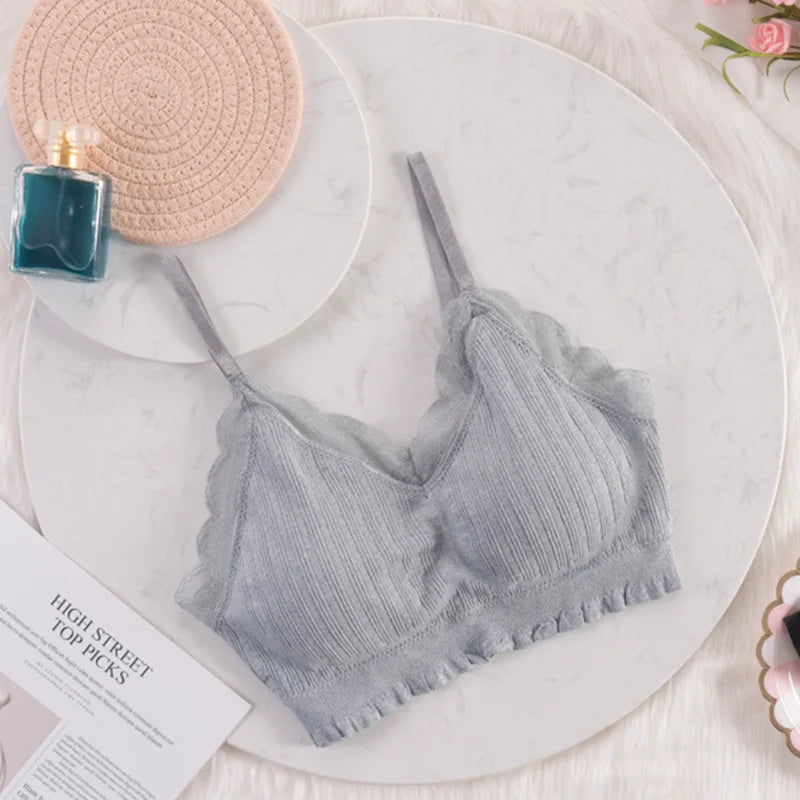Seamless Strapless U-Back Women’s Bralette – Wireless Lace Sport Bra Top, Backless Comfortable Underwear for Everyday Wear