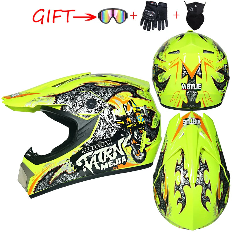 Safety Motocross Helmet for Kids - DOT Approved ATV Cross Bicycle Downhill Capacete, Unisex, Lightweight ABS 1KG