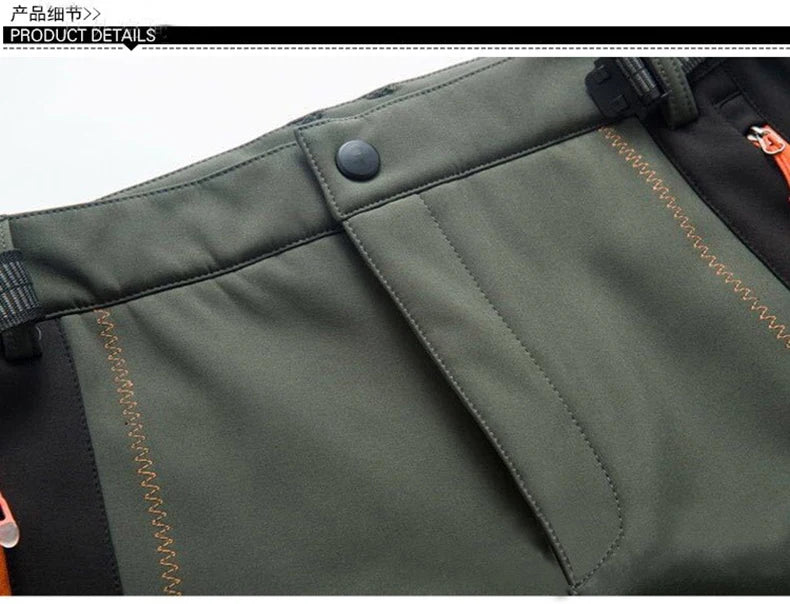 LNGXO Men’s Fleece Hiking Pants – Thick Warm Winter Waterproof & Windproof Soft Shell Ski, Trekking, and Camping Trousers