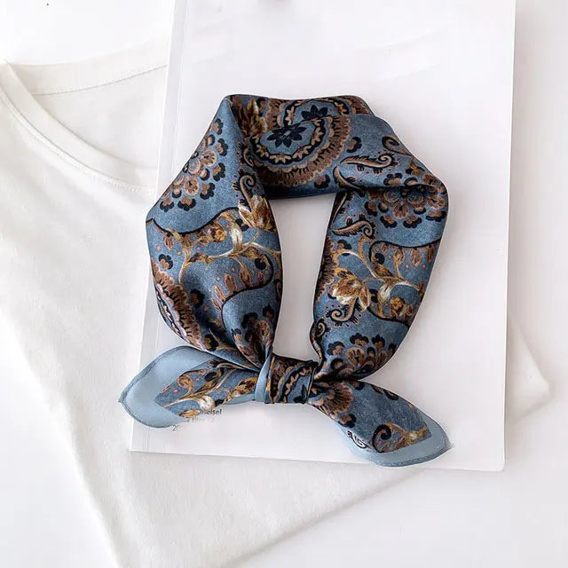 New 2024 Pashmina Scarf – 100% Mulberry Silk Small Shawl, Summer Beach Poncho, Women’s Hijab, Bandana & Kerchief 53x53cm