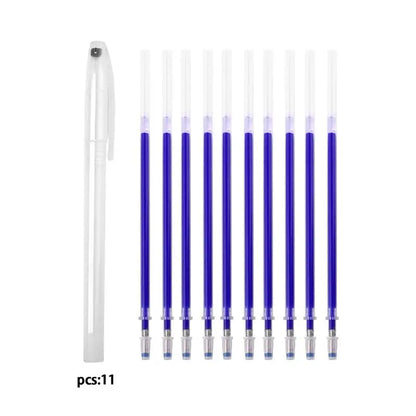 10Pcs Heat Erasable Fabric Marker Pens — Temperature Disappearing Pens for DIY Sewing, Craft & Fabric Marking