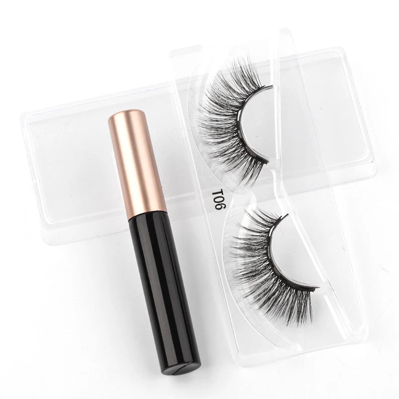 3D Magnetic Mink Eyelashes with Magnetic Eyeliner – Short False Lashes, Handmade, Long-Lasting Eye Makeup Tool