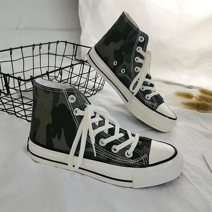 Men’s Canvas Shoes — Fashion Summer Casual Sneakers, High-Top Vulcanized Flats for Men & Women, 2023 Spring-Summer