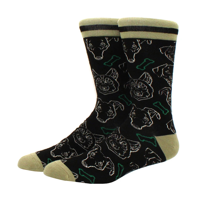 Funny Cartoon Fashion Cotton Socks – Hip Hop Skateboard Style Socks for Men & Women, Beer, Pizza, Astronaut & Pineapple Print Casual Wear Socks