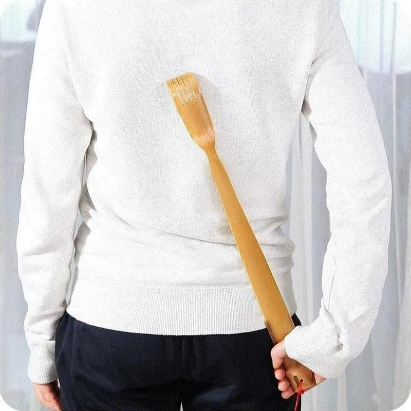 Bamboo Back Scratcher & Massage Stick - Anti-Itch Health Care Tool for Seniors