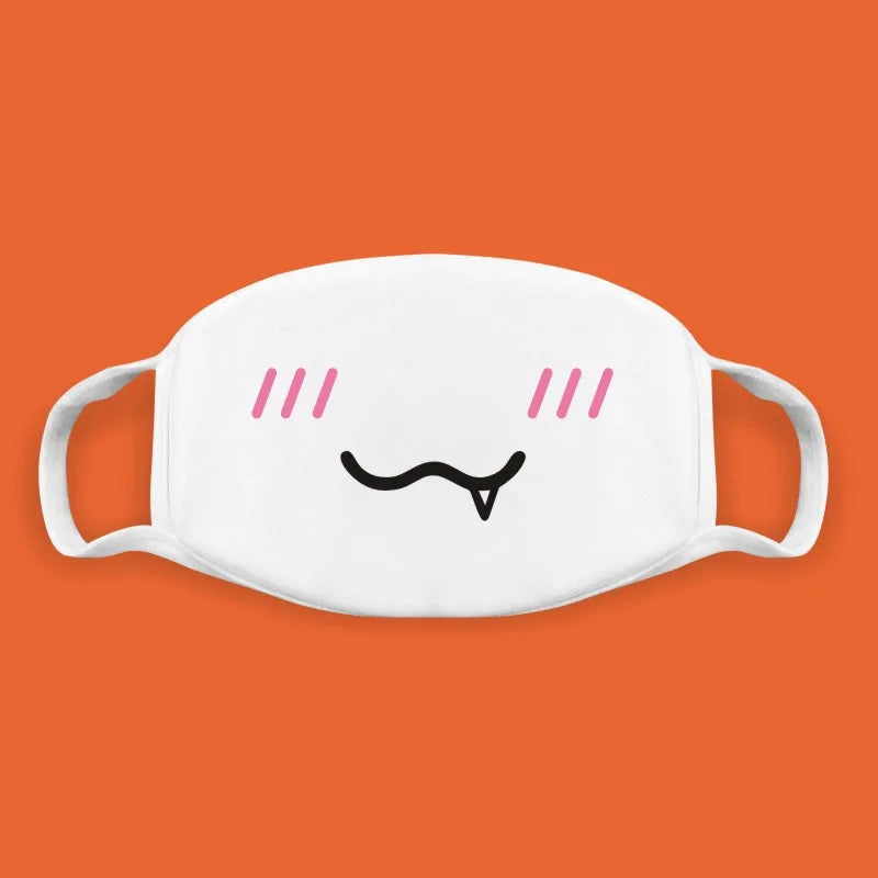 Kawaii Anime Expression Cotton Face Mask – Breathable Smile Mouth Muffle for Unisex Korean Style