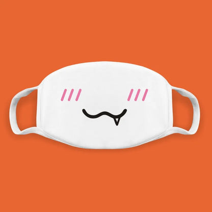 Kawaii Anime Expression Cotton Face Mask – Breathable Smile Mouth Muffle for Unisex Korean Style
