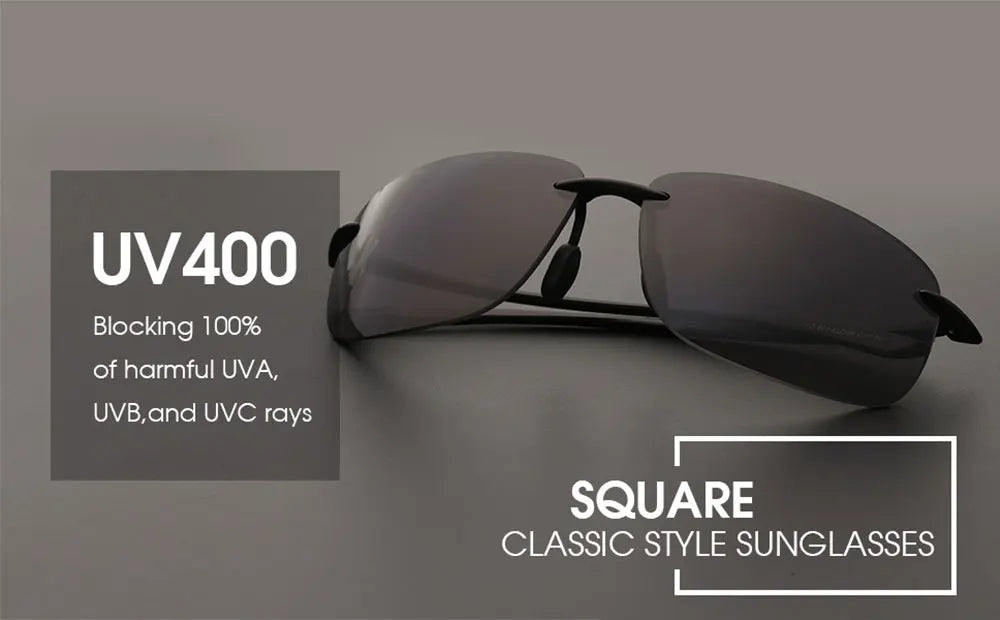 JIM Ultralight Sport Sunglasses – TR90 Rimless Frame for Men & Women, Ideal for Running, Fishing, Cycling, and Driving