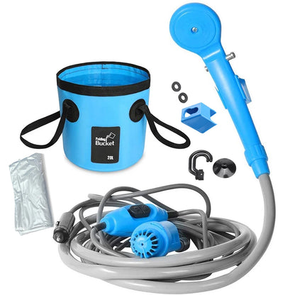Portable Camping Shower Pump - 12V Car Cigarette Lighter Outdoor Shower for Travel, Plant Watering, Car Cleaning & Pet Bath