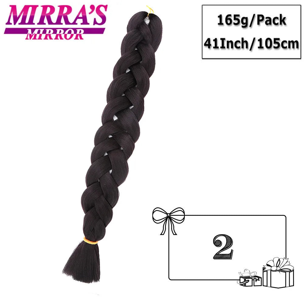41" Jumbo Braiding Hair Extensions – Purple, Pink & Blue Ombre Synthetic Hair for Box Braids, Wholesale Support