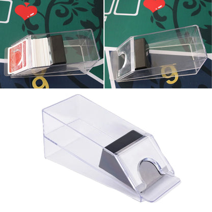 Transparent 4/6 Deck Discard Tray – Portable Casino Poker Dealer Accessory for Blackjack & Card Games
