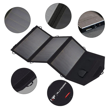 ALLPOWERS 21W Flexible Solar Panel - Foldable, High Efficiency 5V/18V Solar Battery Charger for iPhone & Travel