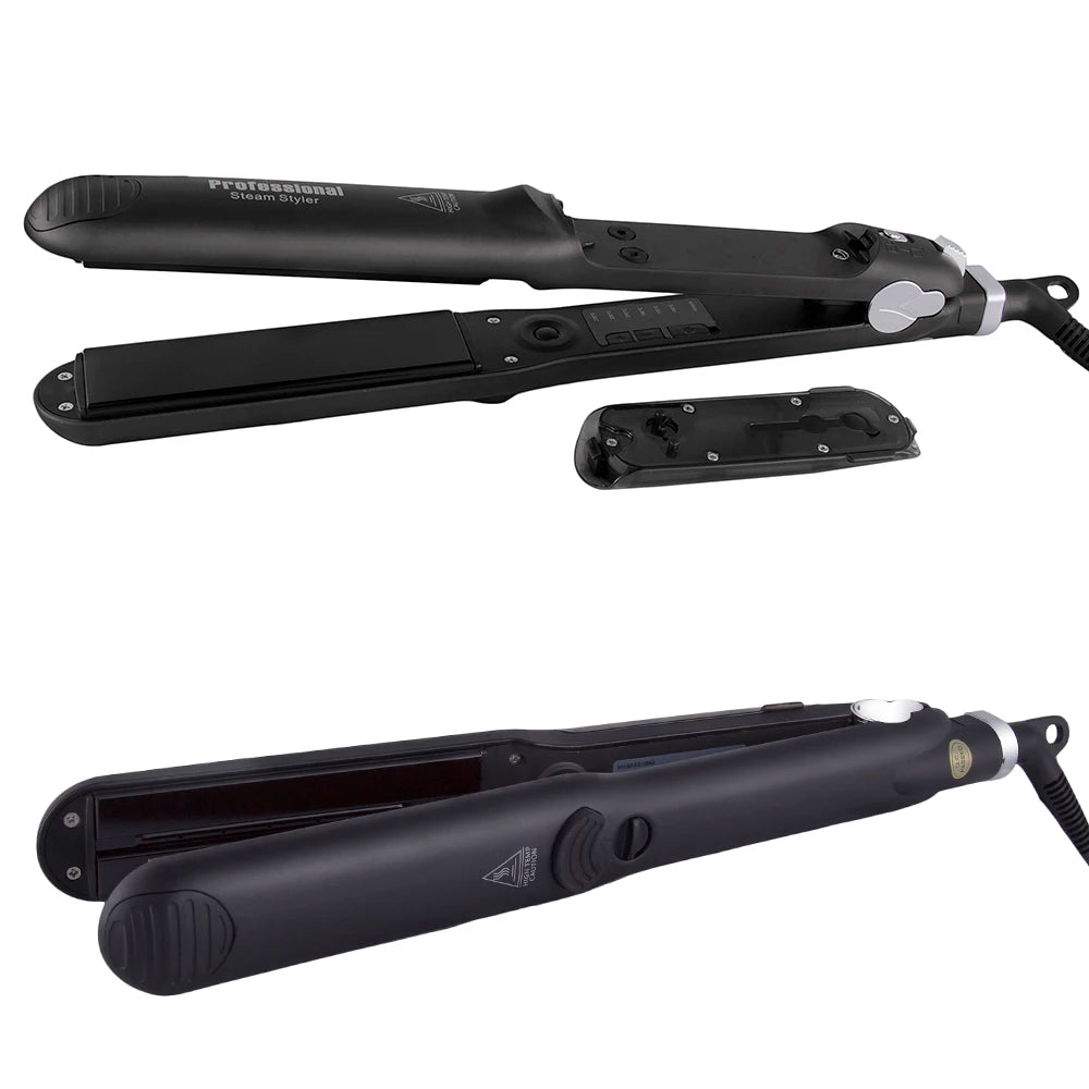 Professional Steam Hair Straightener – Ceramic Vapor Flat Iron, 450℉ Heat & Argan Oil Treatment Hair Care Tool