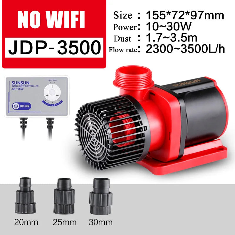SUNSUN JDP DC Water Pump - Silent Submersible Pump for Marine Reef Aquariums, Wifi, 100-240V