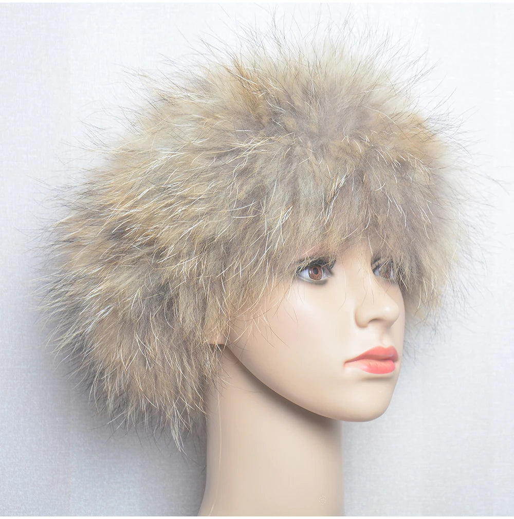 2025 Real Fox Fur Scarf and Headband – Luxury Winter Neck Warmer for Women, 100% Natural Fur, Elastic Ring Muffler