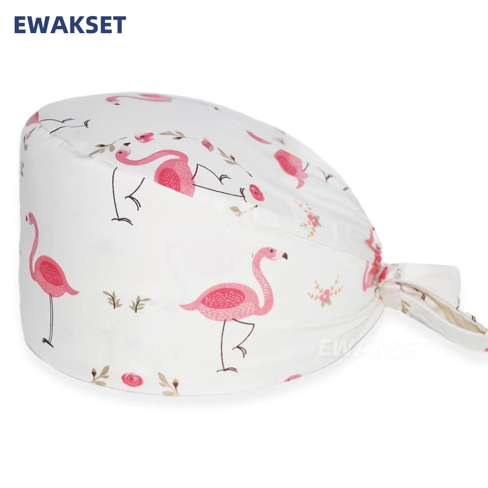 Unisex Soft Scrub Cap – Cartoon Print Surgical Hat for Men and Women, Operating Room Nursing Accessories