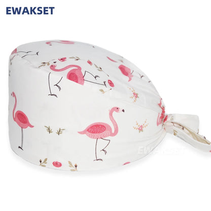 Unisex Soft Scrub Cap – Cartoon Print Surgical Hat for Men and Women, Operating Room Nursing Accessories
