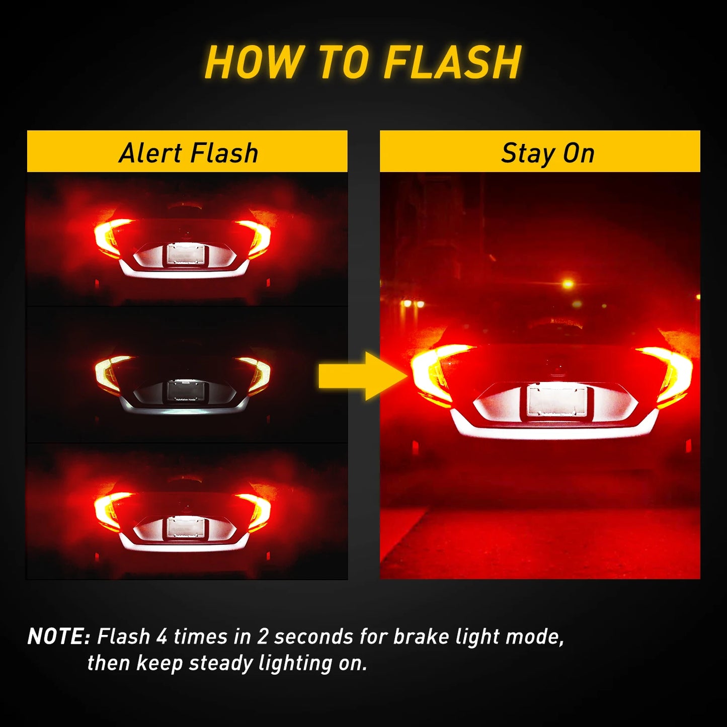 AUXITO 2PCS T20 7443 LED Bulbs – No Error Red & White Brake, Backup, Reverse, DRL Parking Lights