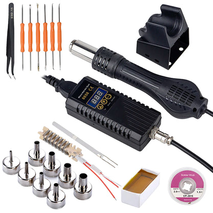 JCD 750W Heat Gun – Digital Display Micro Rework Soldering Station & Hot Air Gun for Welding & Repair, Model 8858