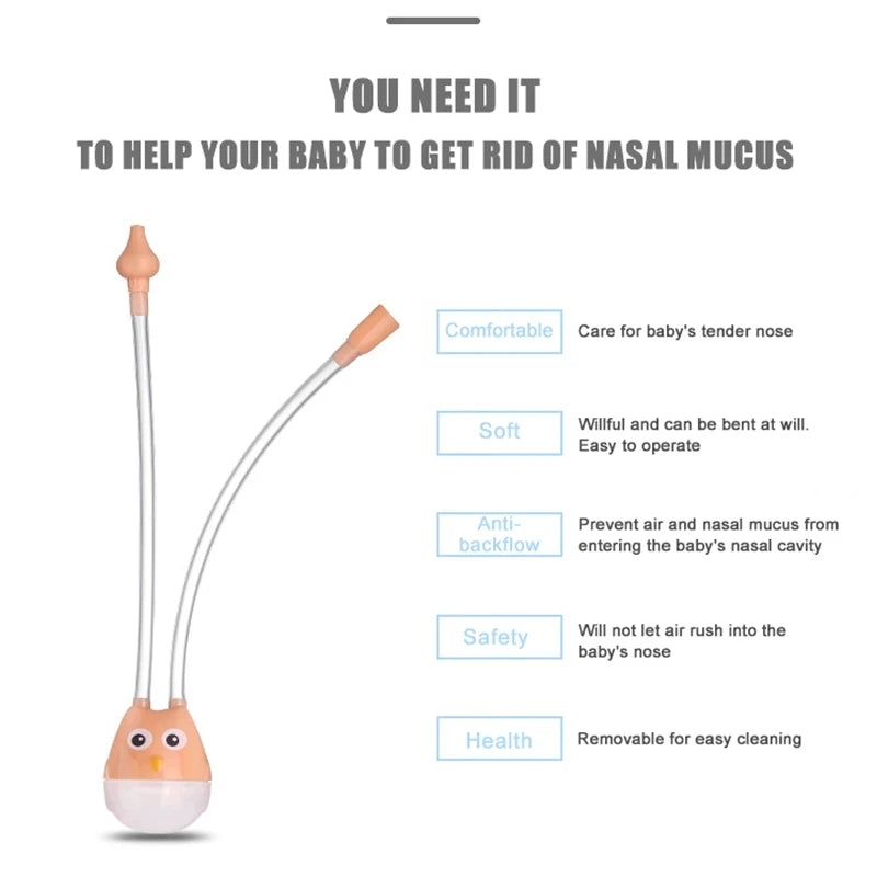 Newborn Baby Nasal Aspirator - Gentle Nose Cleaner and Mucus Suction Tool for Infants and Children