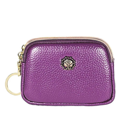 Senorita Genuine Leather Women’s Coin Purse – Double Zipper Small Wallet