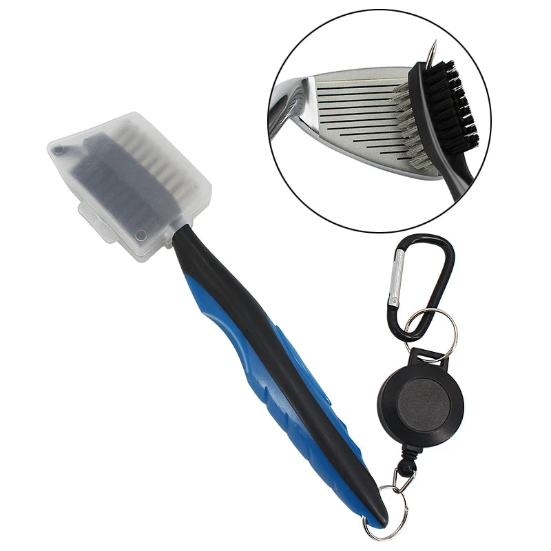 Golf Club Cleaning Brush with Cover – Retractable Carabiner Cleaner, 8 Styles for Outdoor Sports Accessories