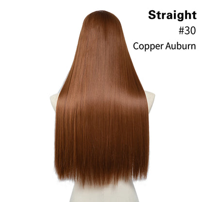 Synthetic U-Part Clip-in Hair Extensions – Long, Straight, Thick Blonde Hairpieces (16, 20, 24 Inch)