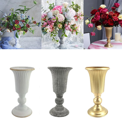 Decorative Flower Vase Metal Bowl – Urn Plant Pot for Dried Flowers, Table Centerpiece & Home Living Room Decor