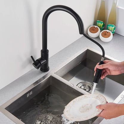 Pull-Out Sensor Black Kitchen Faucet - Sensitive Touch Control Mixer Tap for Kitchen Sink