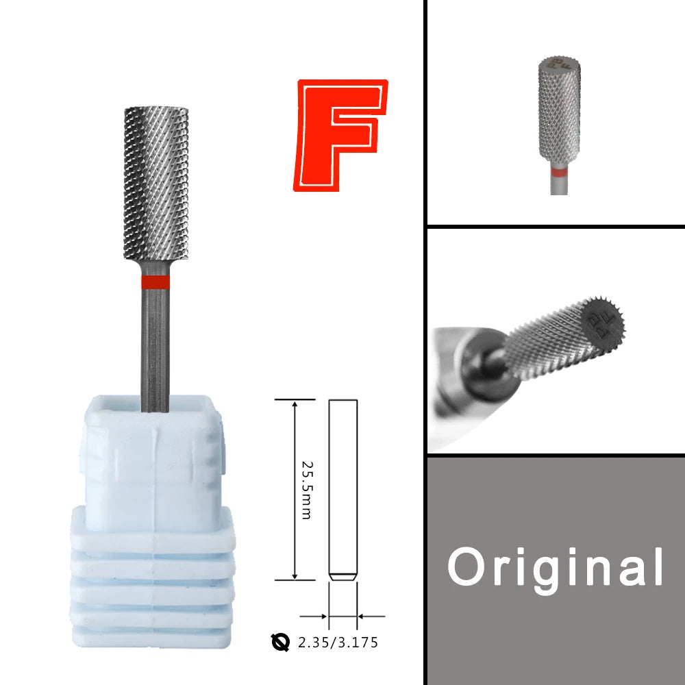 RolinStar 5.35 Small Barrel Silver Tungsten Steel Carbide Nail Drill Bits – Milling Cutter German Accessories