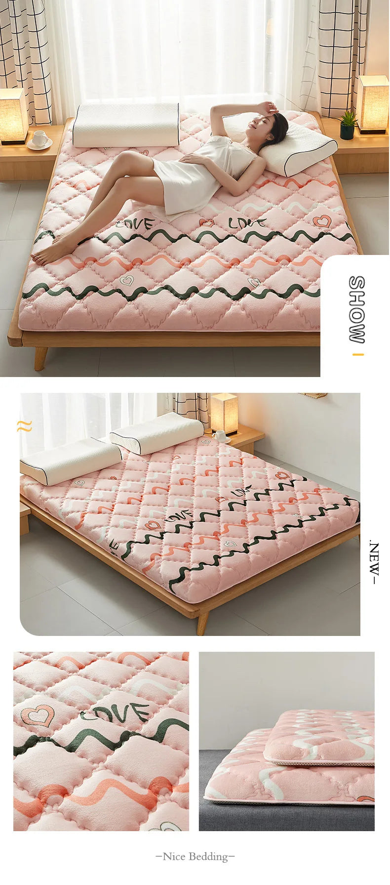 6/10cm Thai Natural Latex Floor Mattress – Foldable Tatami Mat with 95D Filling & Cotton Cover, Slow Rebound Comfort