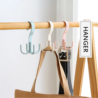 Space-Saving Rotated Hanger Hooks - Wardrobe Clothes Rack Organizer for Bags, Shoes, Belts, Scarves, and More